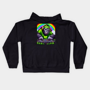 Celebrate St. Patrick's Day in style with this Bigfoot graphic design Kids Hoodie